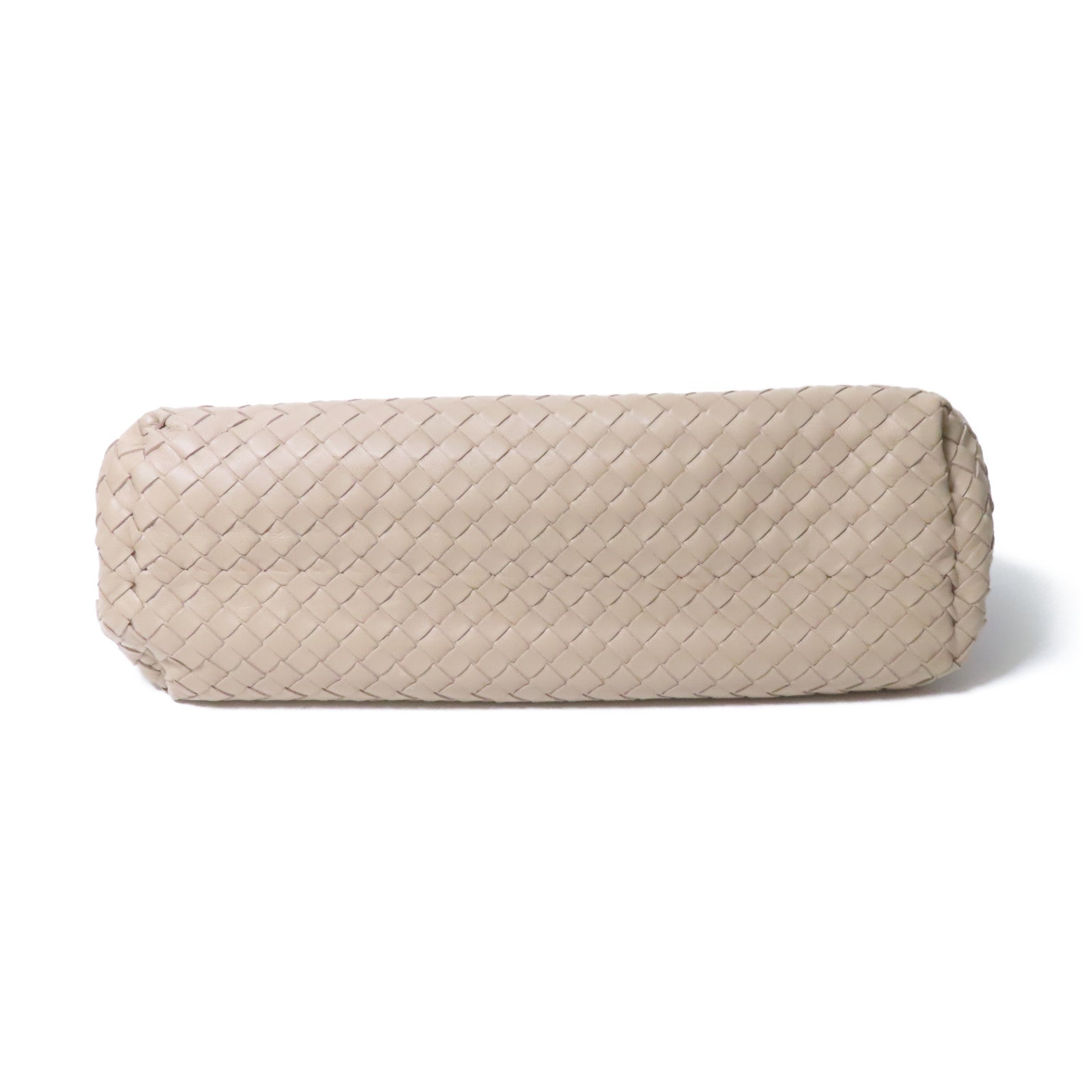 BOTTEGA VENETA 織紋皮革Shoulder Bag金扣鏈帶肩背袋米色