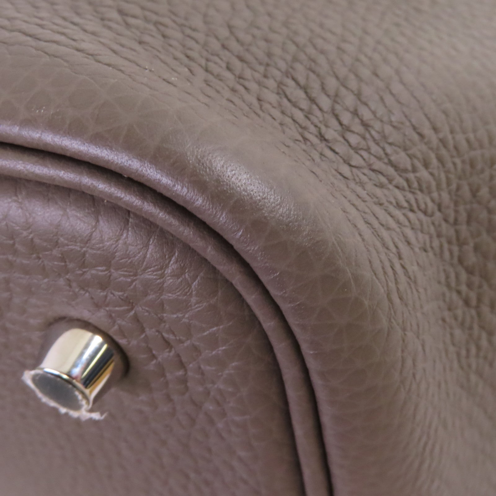 HERMES Clemence皮革Picotin MM Tote Bag銀扣手挽袋Etain錫灰色
