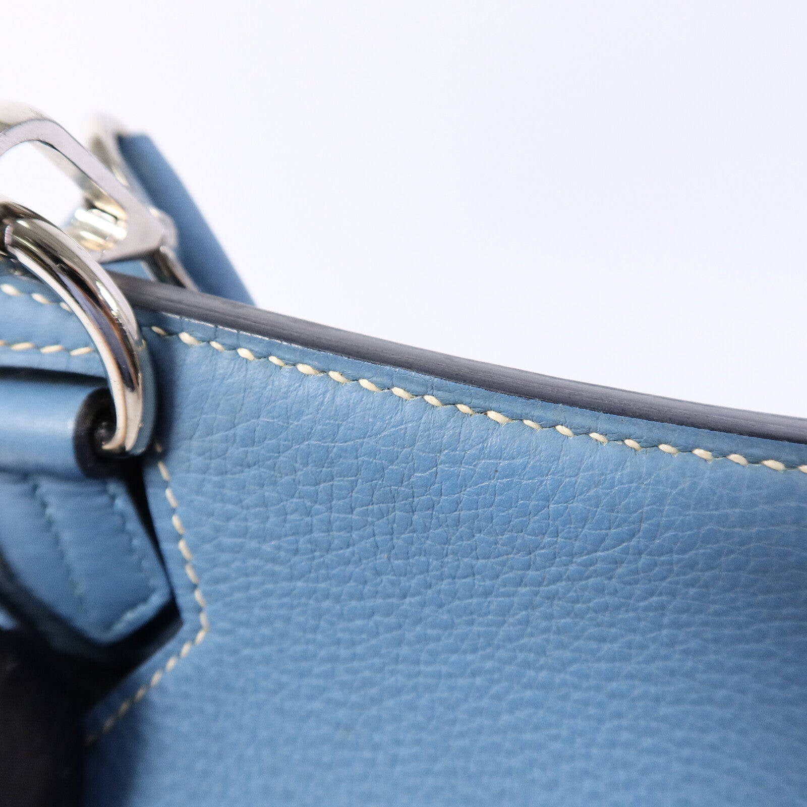 HERMES Clemence皮革Jypsiere 34肩背袋Bleu Jean
