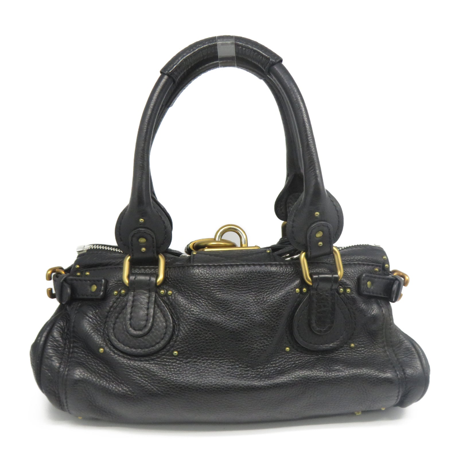 Chloe 【激減優惠】牛皮皮革Shoulder Bag金扣/銀扣肩背袋黑色