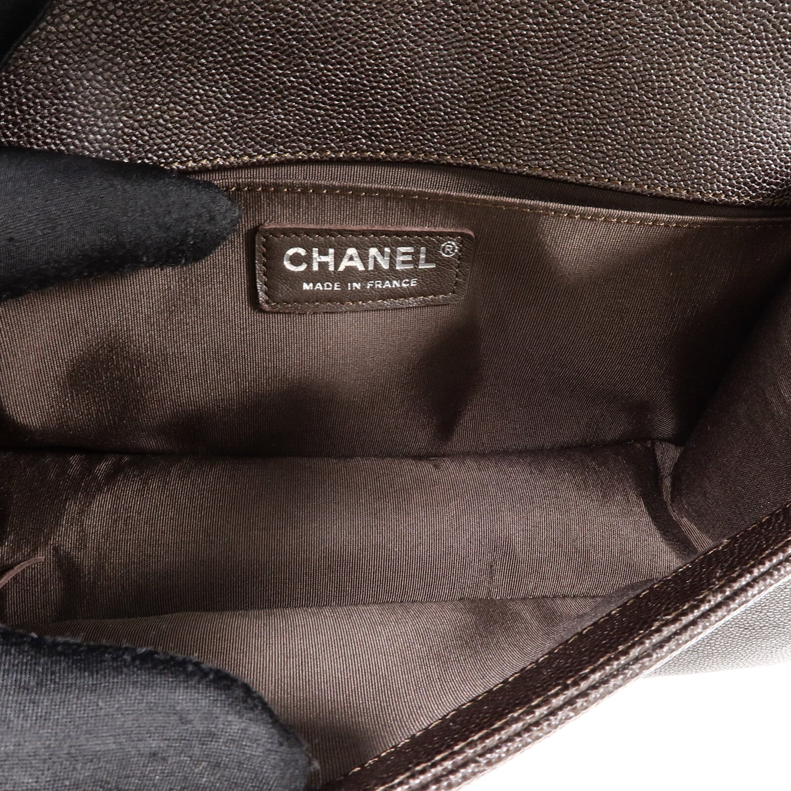 CHANEL 牛皮皮革Boy 25鏈帶手挽肩背兩用袋