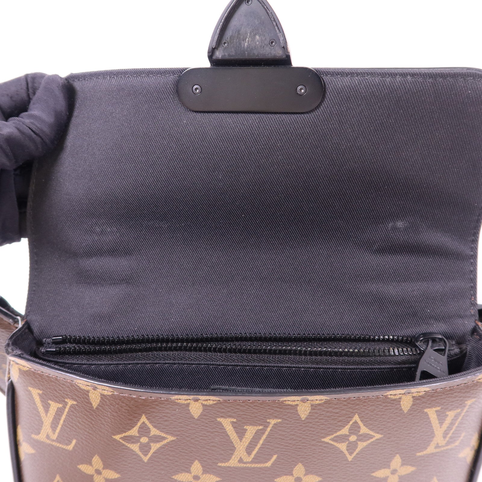 LOUIS VUITTON Monogram Macassar S Lock Sling Bag肩背袋