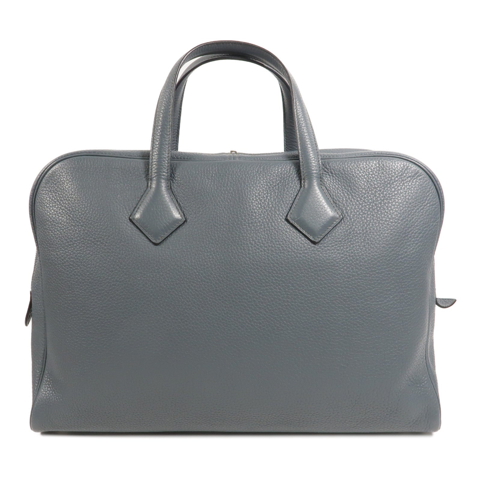 HERMES Clemence皮革Victoria II 12H手挽袋Bleu Orage