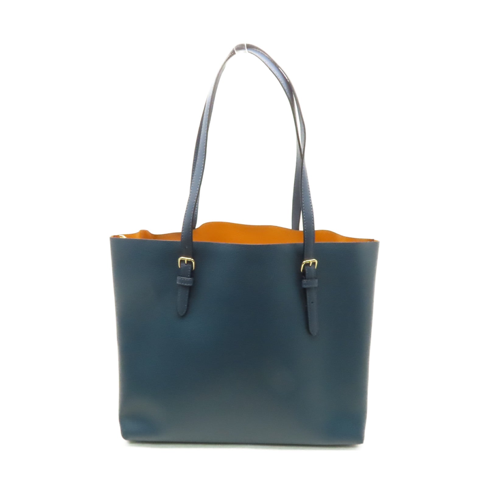 COACH 【清倉大減價】牛皮皮革Tote Bag肩背袋藍綠色