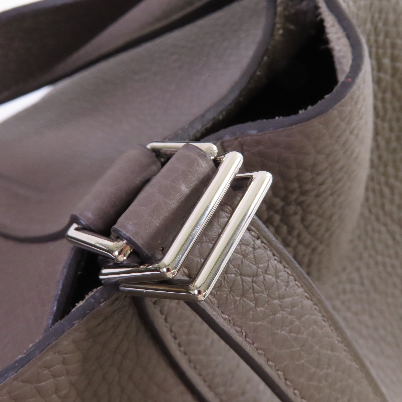 HERMES Clemence皮革Picotin MM Tote Bag銀扣手挽袋Etain錫灰色