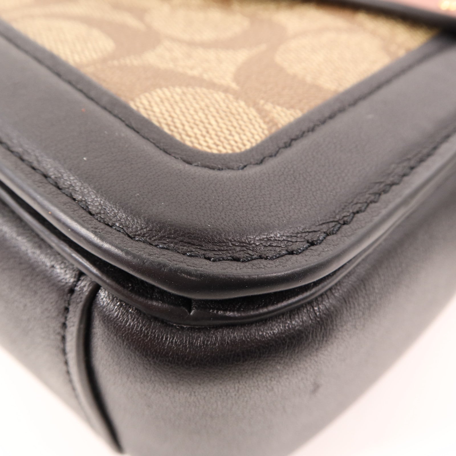 COACH 塗層帆布/皮革2 Way Shoulder金扣手挽肩背兩用袋