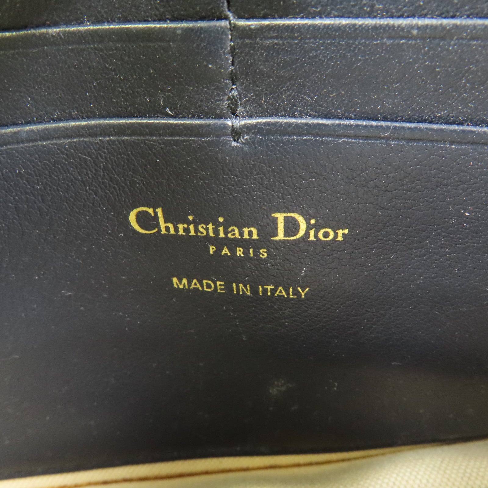 Dior CD GHW Saddle Pouch with Chain Shoulder Bag Canvas Navy
