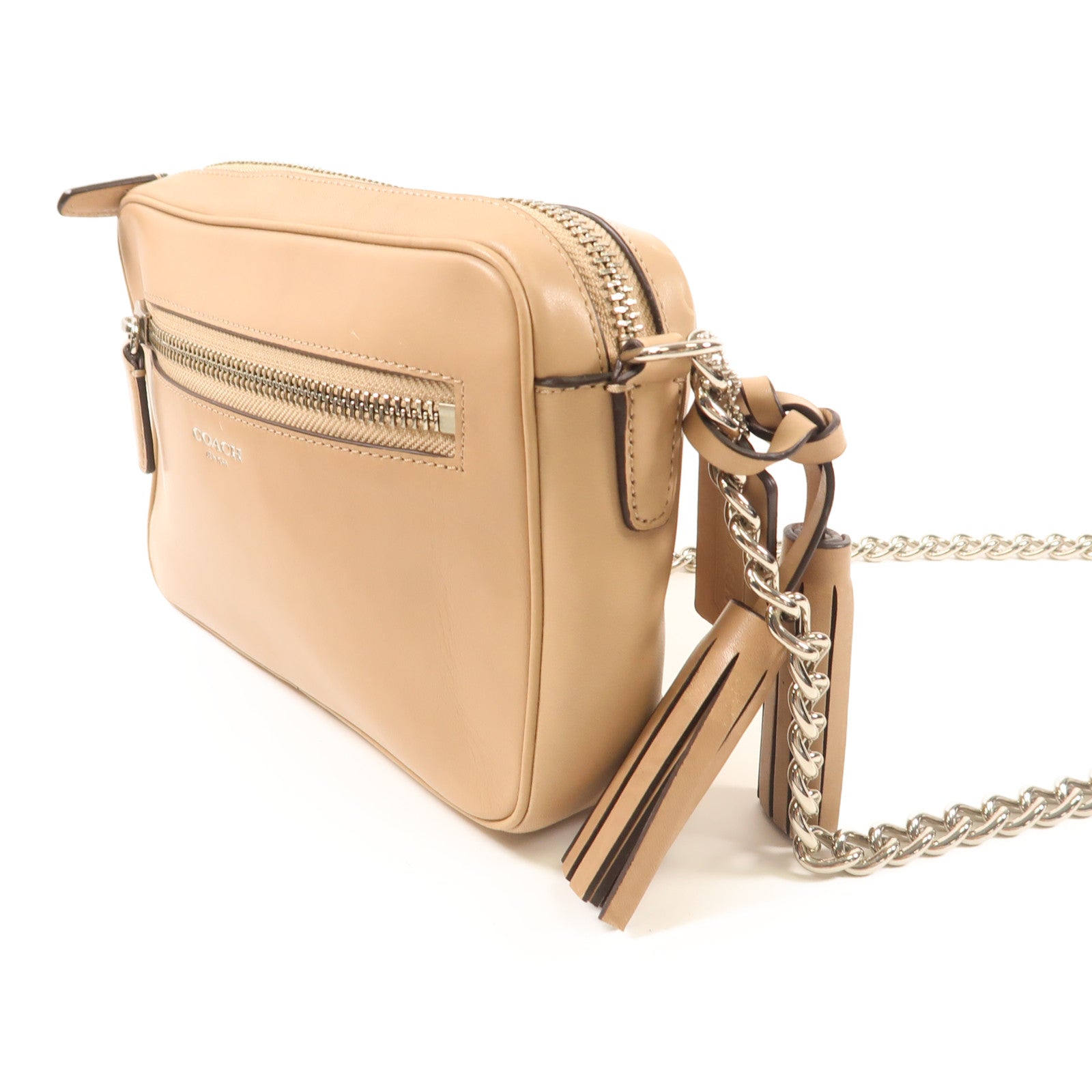 COACH 【激減優惠】牛皮皮革Shoulder Bag銀扣肩背袋