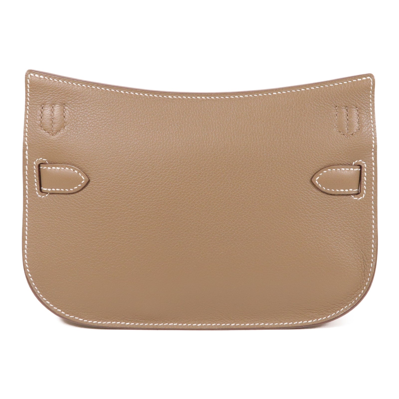 HERMES 【激減優惠】Evercolor皮革Mini Jypsiere銀扣肩背袋Etoupe