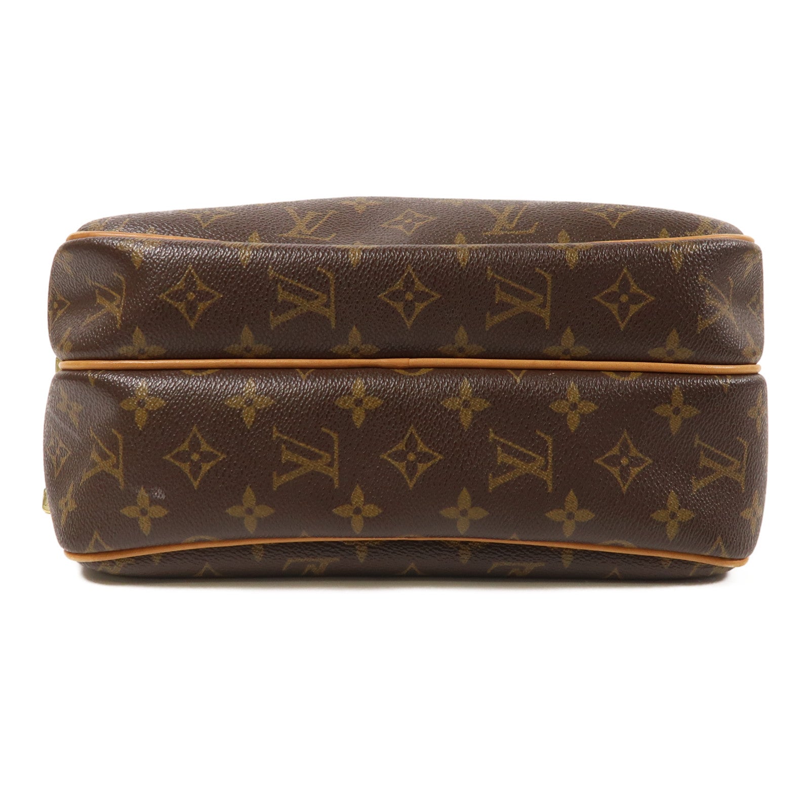 LOUIS VUITTON Monogram Reporter PM金扣肩背袋棕色
