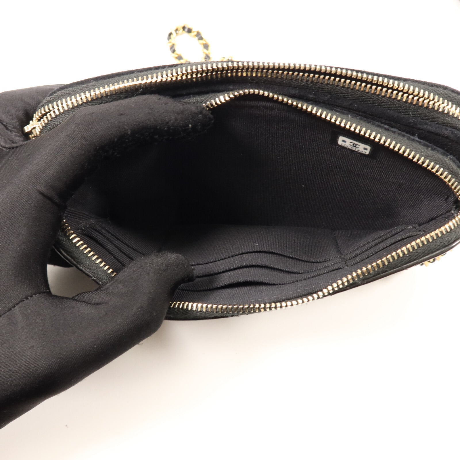 CHANEL 羊皮/麂皮皮革Phone Bag鏈帶肩背袋
