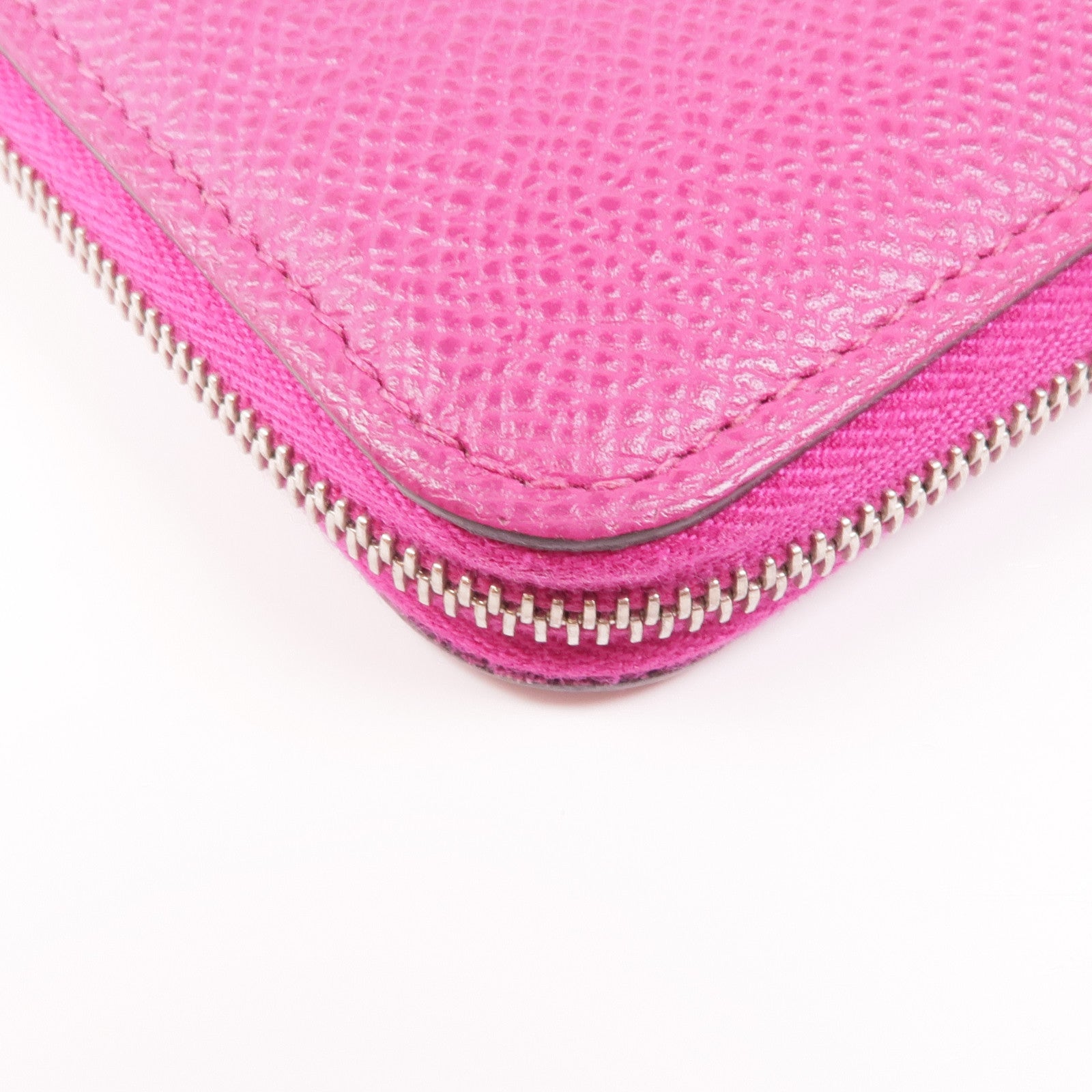 HERMES Epsom皮革Silk In Compact Wallet銀扣錢包L3 Rose Purple