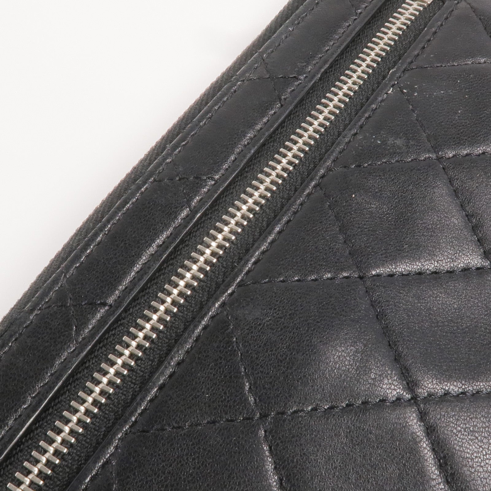 CHANEL 羊皮皮革Long Wallet/Pouch銀扣長錢包