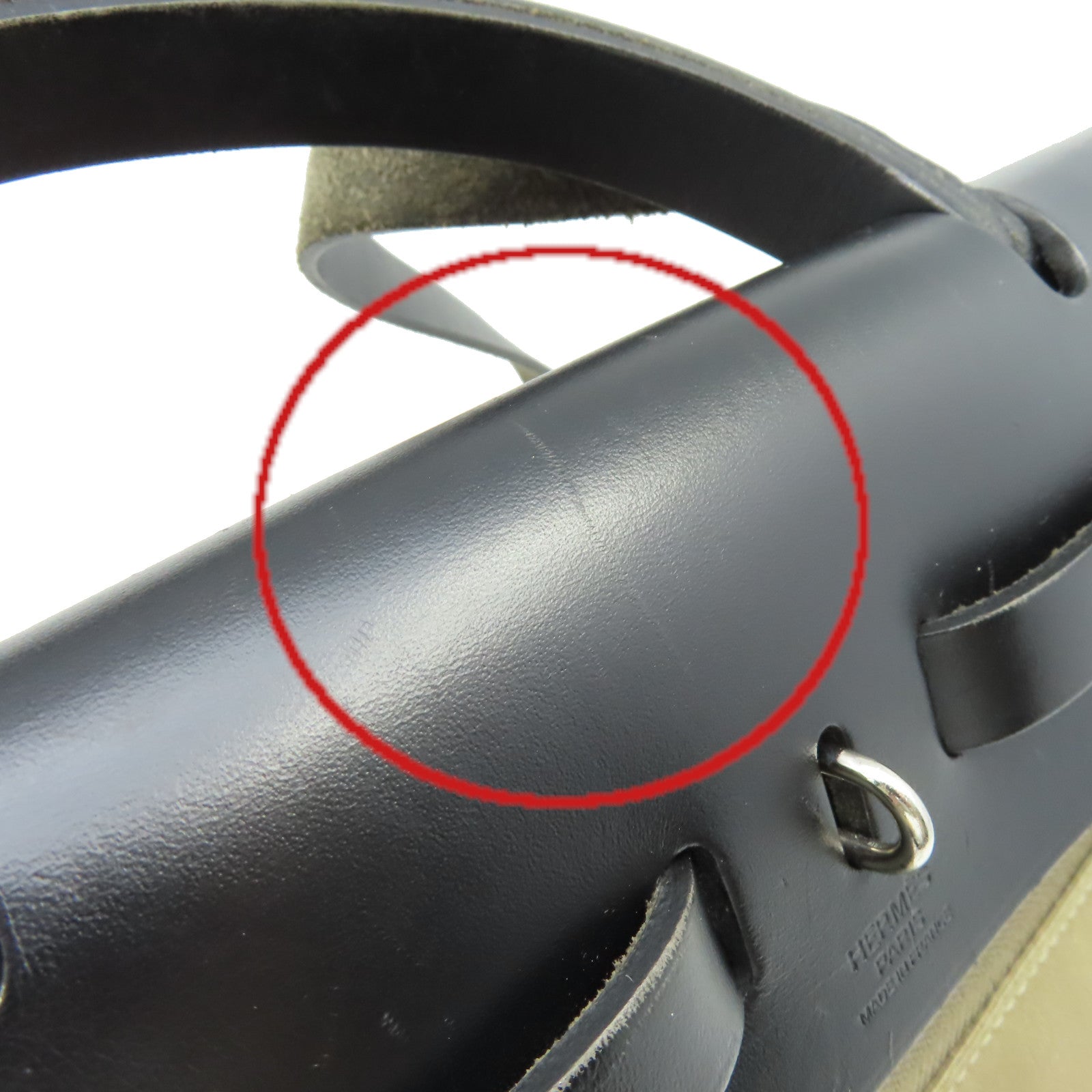 HERMES 帆布Herbag PM 2Way Shoulder Bag銀扣手挽肩背兩用袋Etoupe大象灰