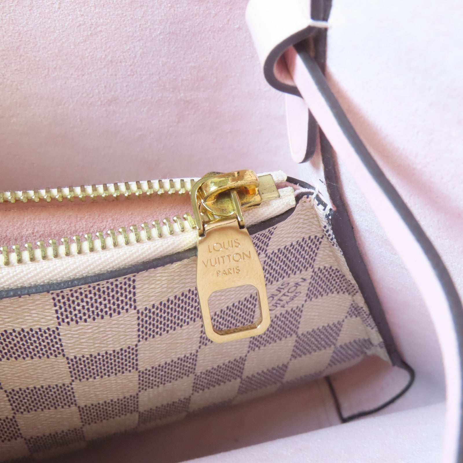 LOUIS VUITTON 【激減優惠】Damier Azur Neo Noe MM金扣肩背袋白色/粉紅色