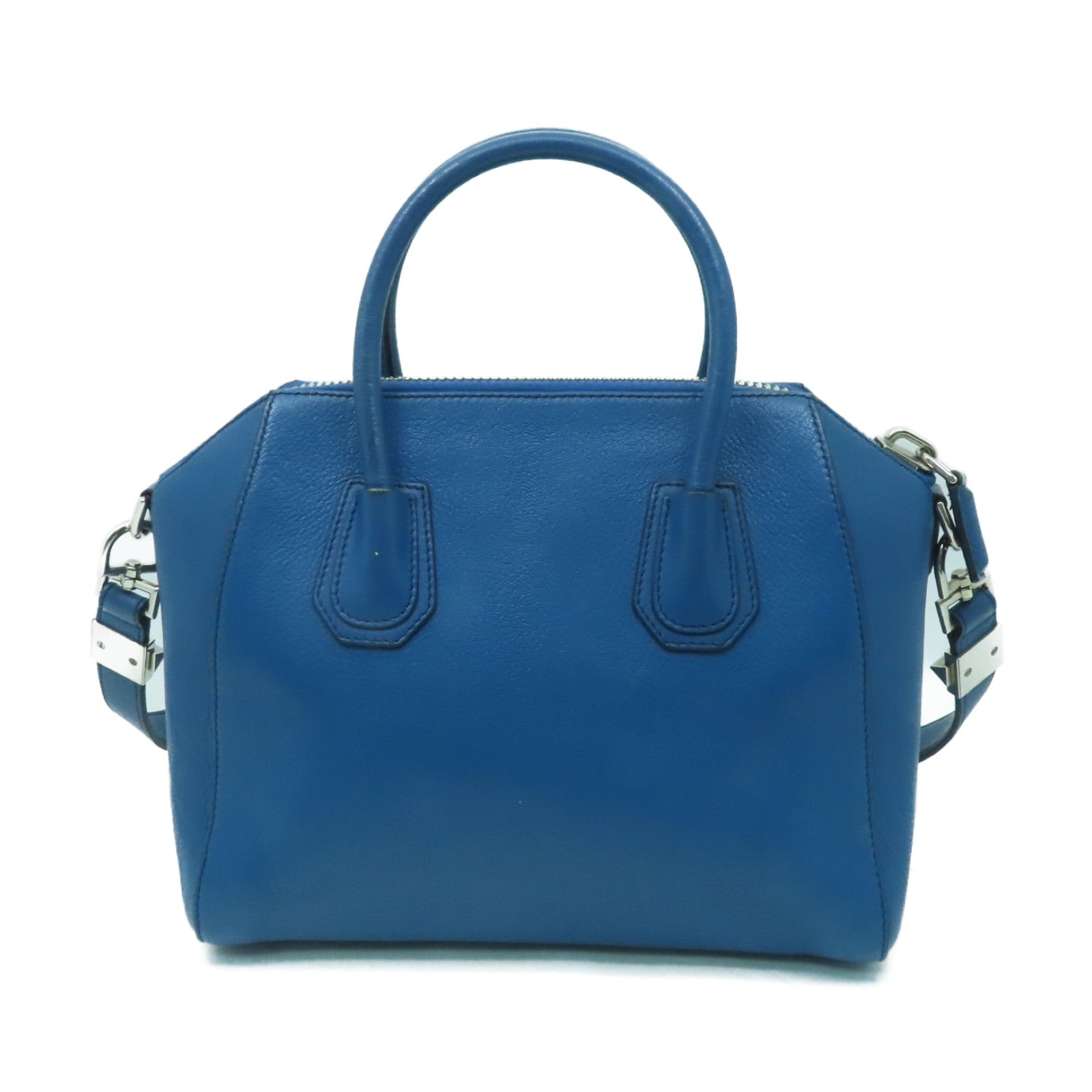 GIVENCHY 【激減優惠】皮革2way Shoulder Bag銀扣手挽肩背兩用袋藍色