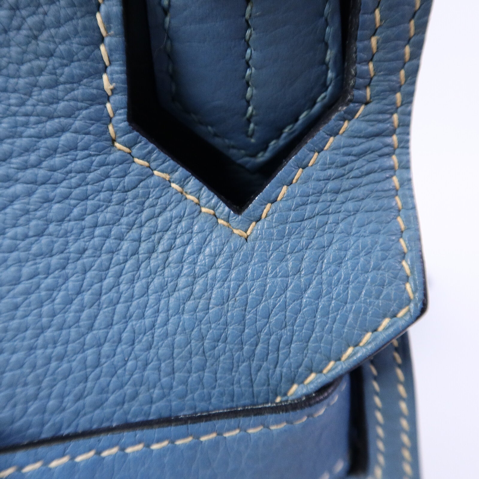 HERMES Clemence皮革Jypsiere 34肩背袋Bleu Jean