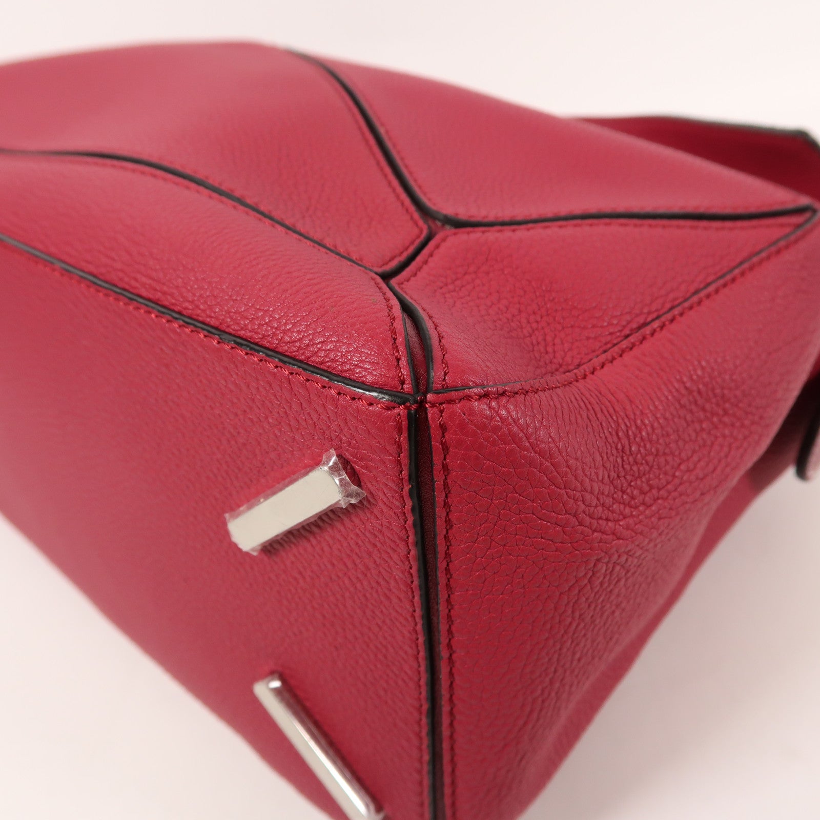 LOEWE 牛皮皮革Puzzle Large銀扣手挽肩背兩用袋