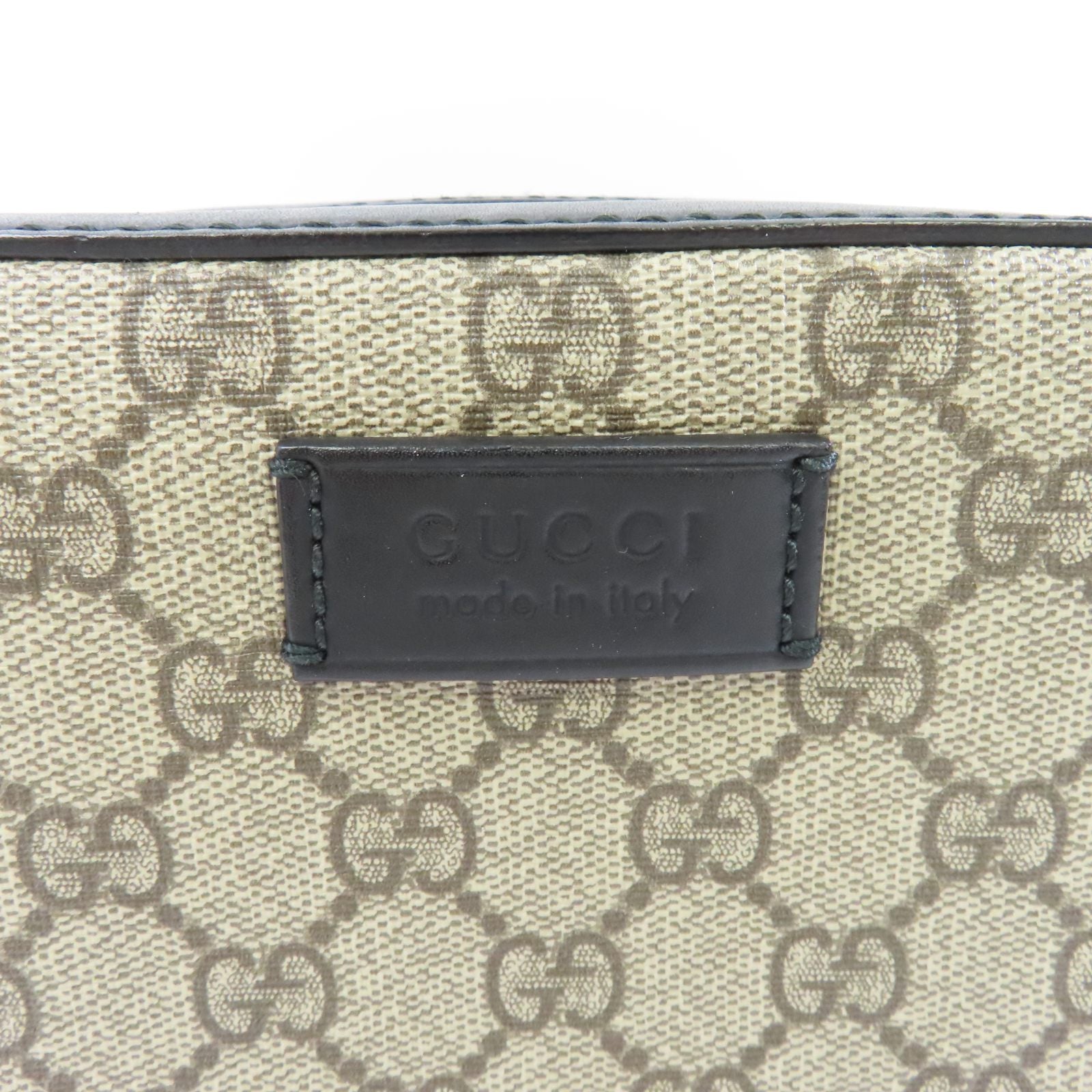 GUCCI 牛皮皮革/塗層帆布銀扣肩背袋黑色