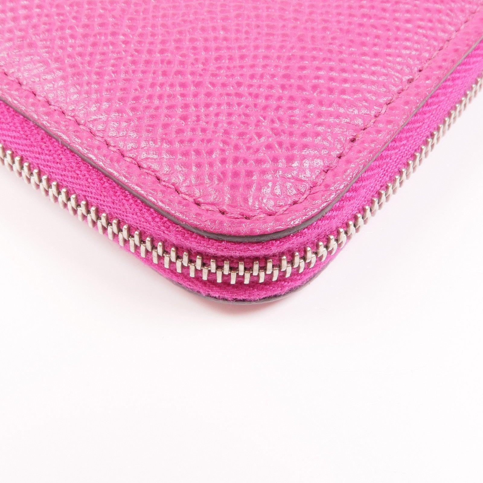 HERMES PHW Silk In Compact Wallet Epsom Leather L3 Rose Purple