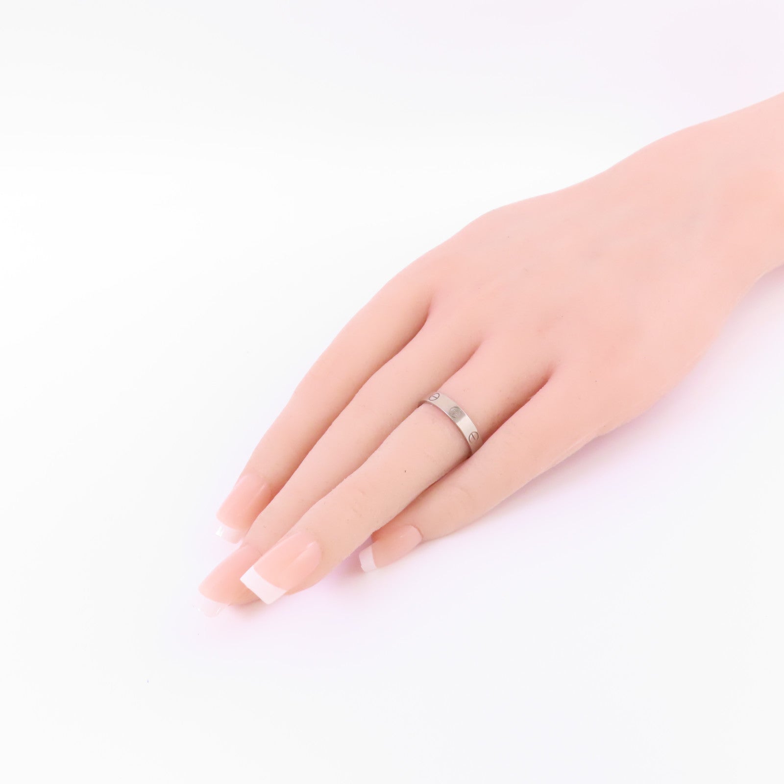 CARTIER Mini Love Ring #54/US#6.5 B4085154 18K White Gold