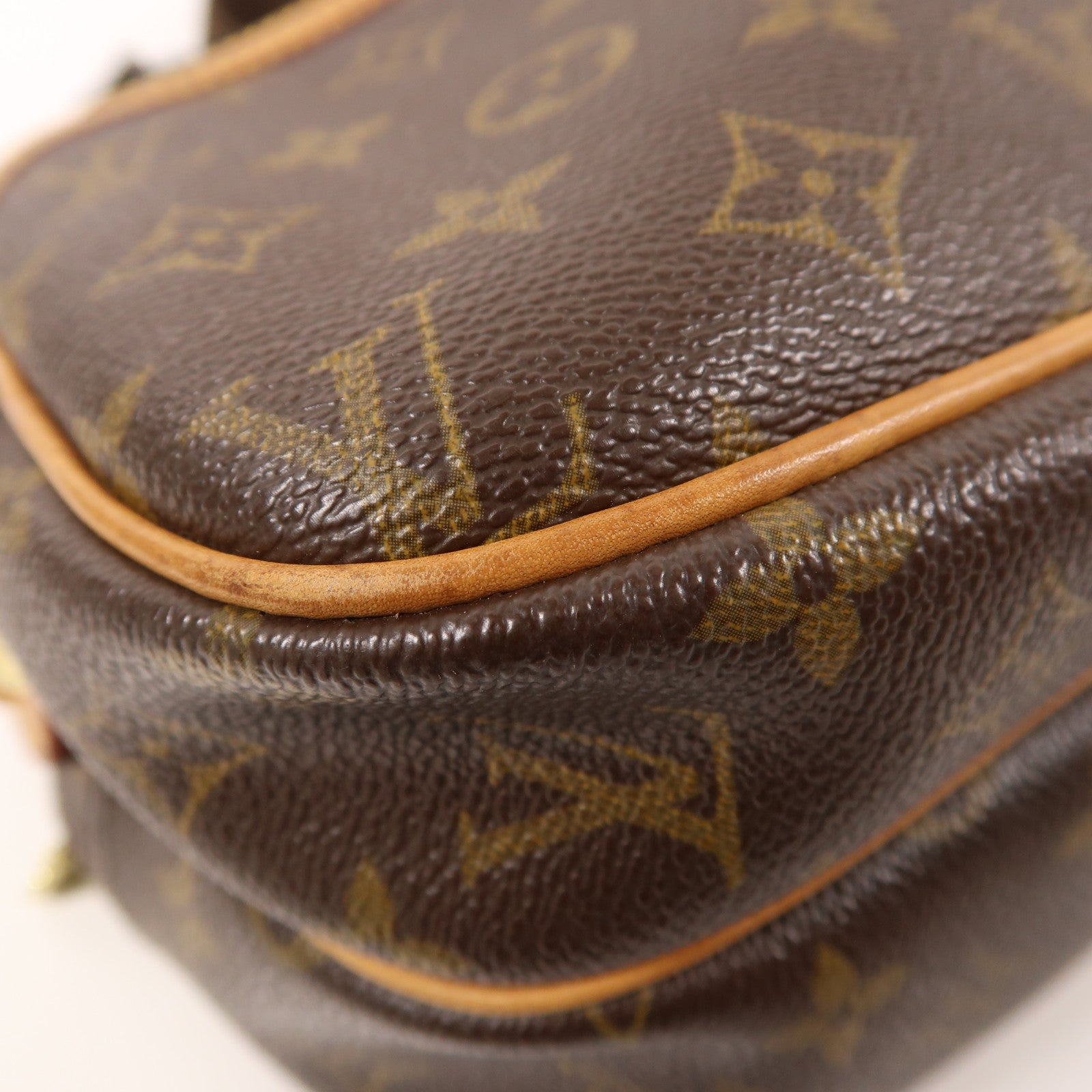 LOUIS VUITTON Monogram Reporter PM金扣肩背袋棕色