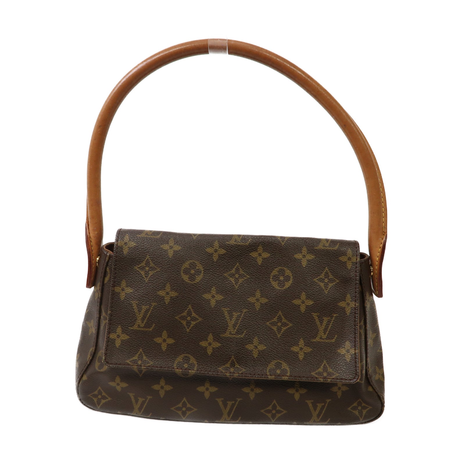 LOUIS VUITTON Monogram Mini Looping金扣肩背袋啡色