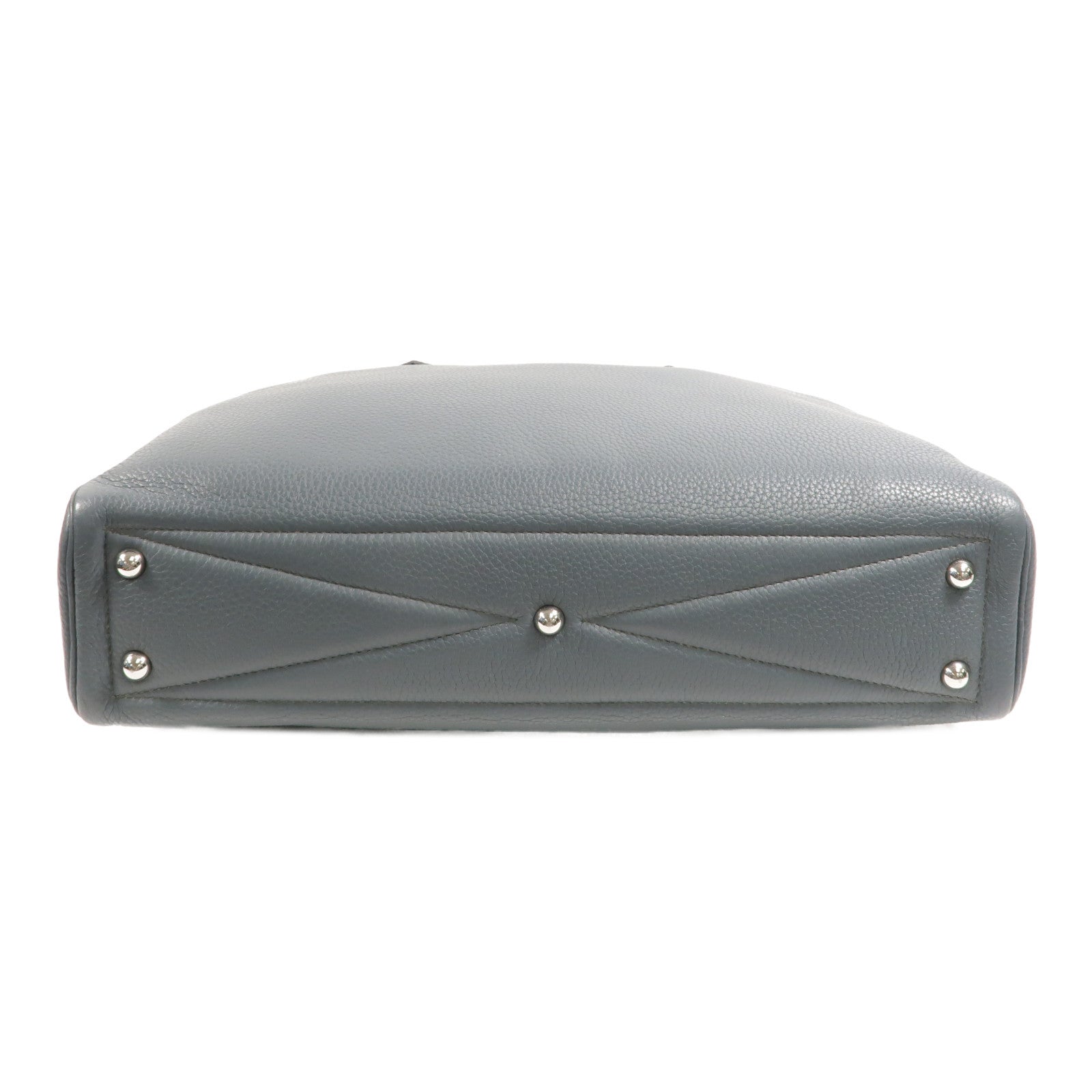 HERMES Clemence皮革Victoria II 12H手挽袋Bleu Orage