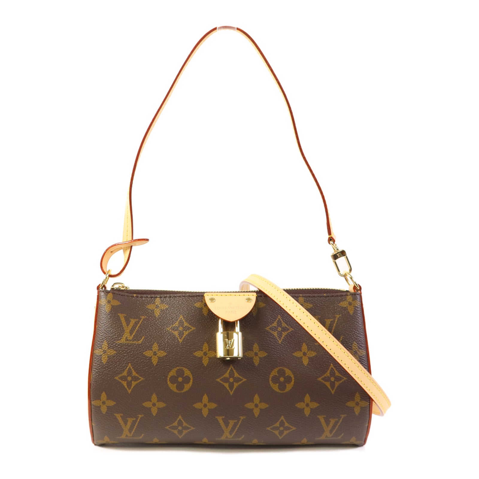LOUIS VUITTON Monogram Pochette Tirette金扣手挽肩背兩用袋