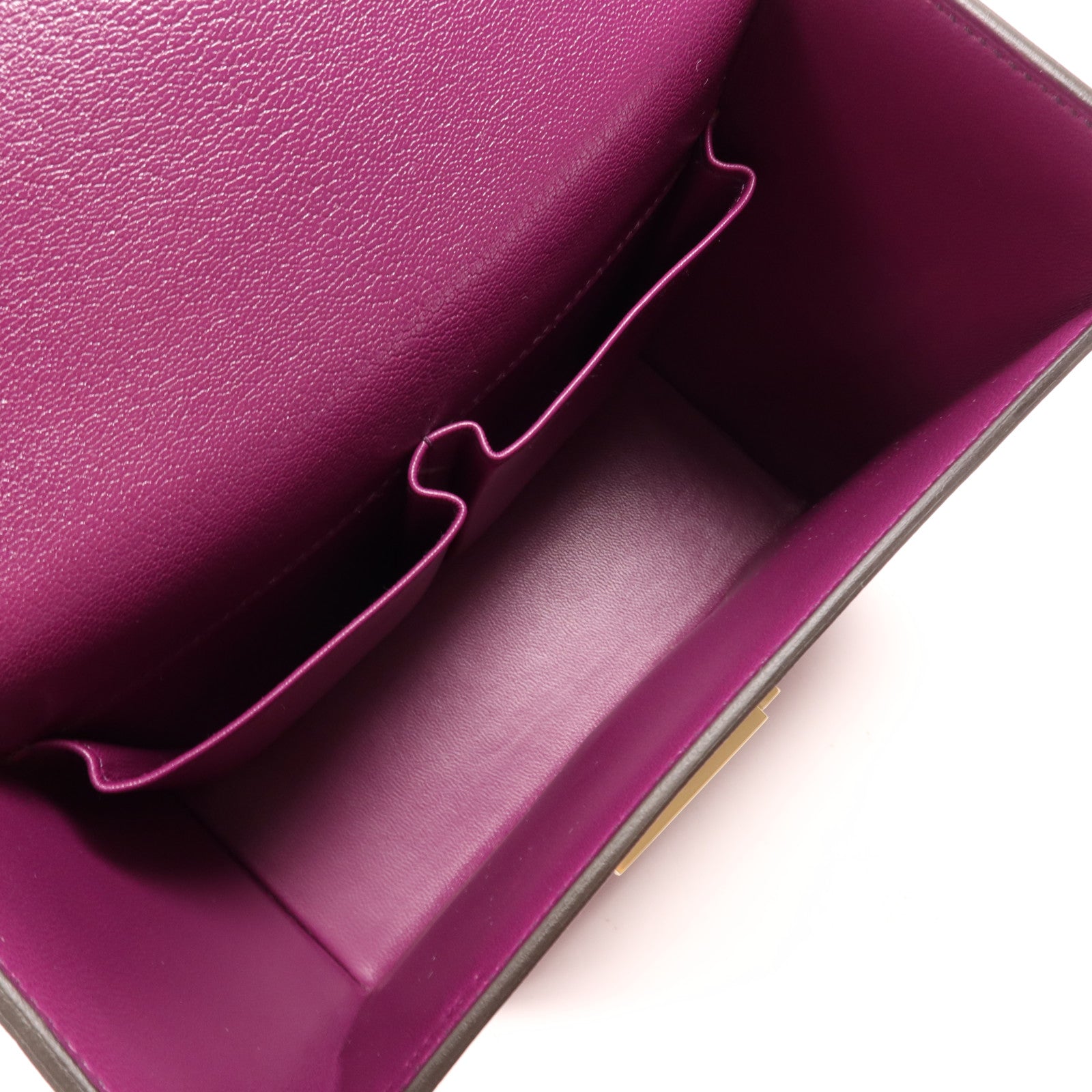 HERMES Chevre皮革Cinhetic Box銀扣手挽肩背兩用袋Anemone