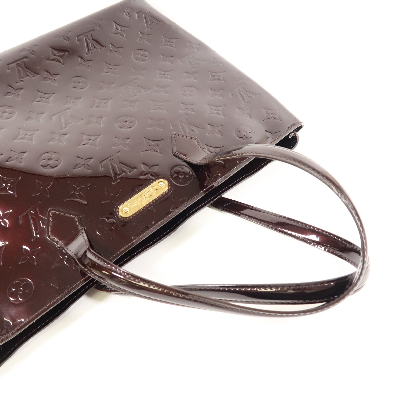 LOUIS VUITTON Vernis Wilshire MM金扣肩背袋/手挽袋