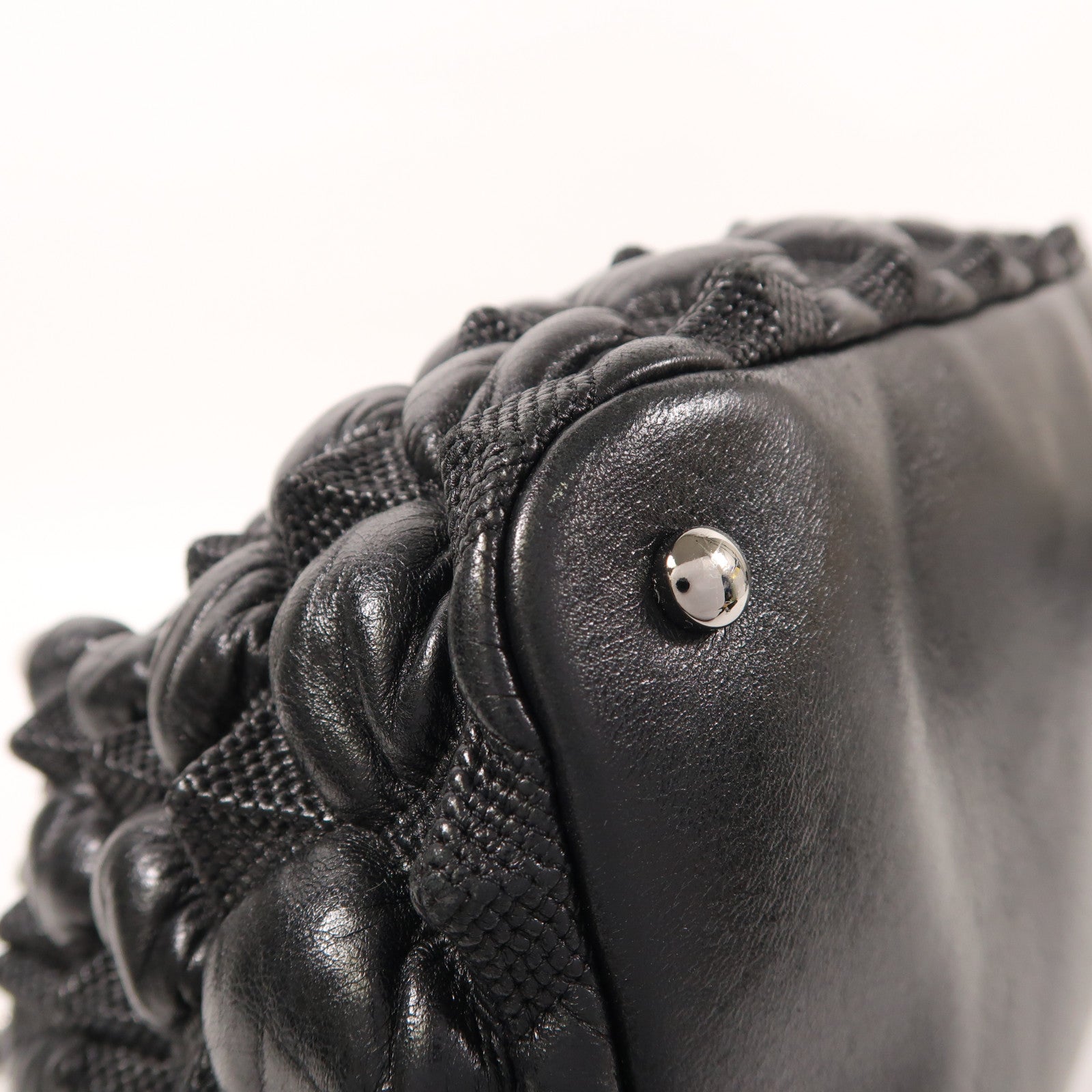 CHANEL 牛皮皮革Chain Shoulder銀扣鏈帶肩背袋