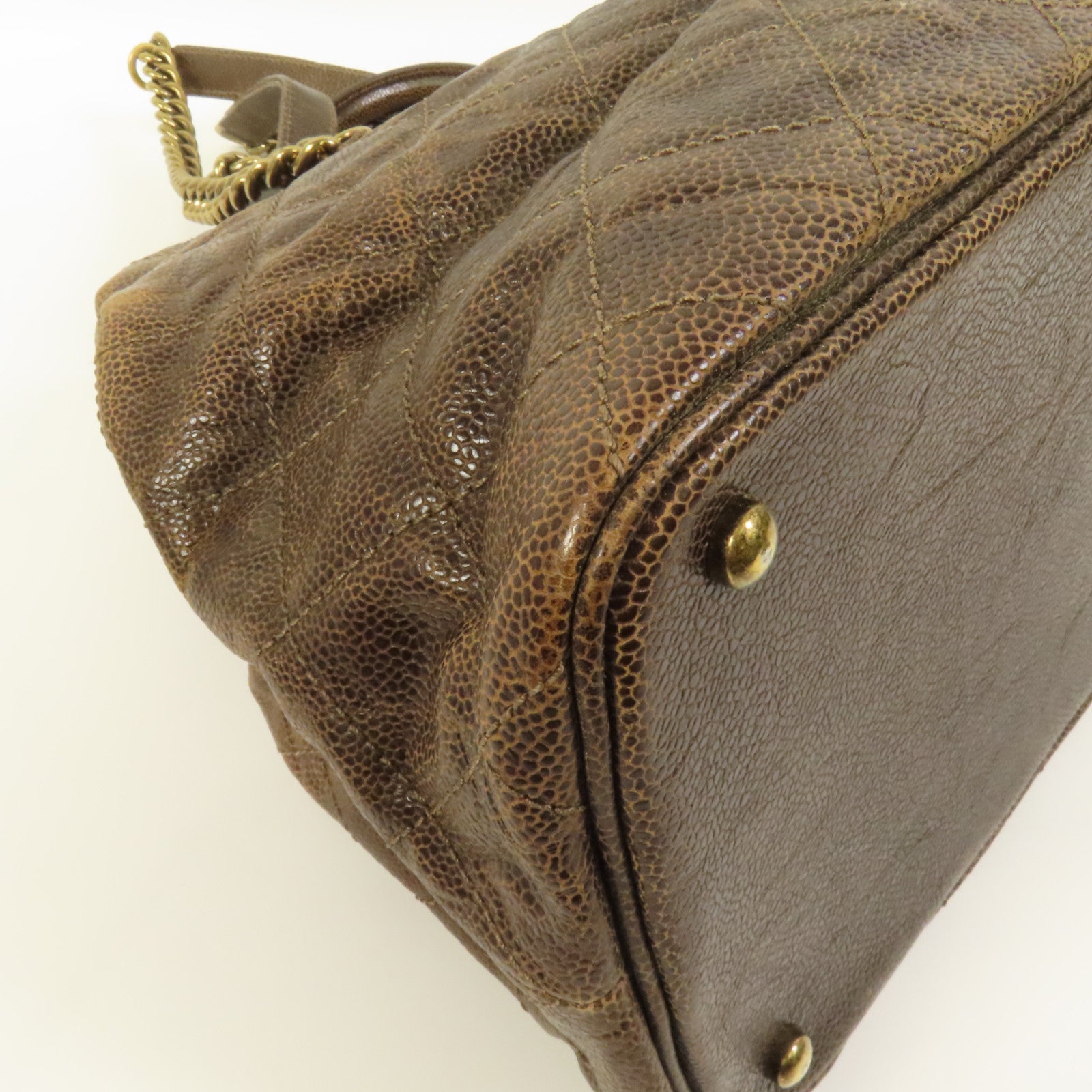 CHANEL 牛皮皮革Shoulder Bag金扣手挽肩背兩用袋