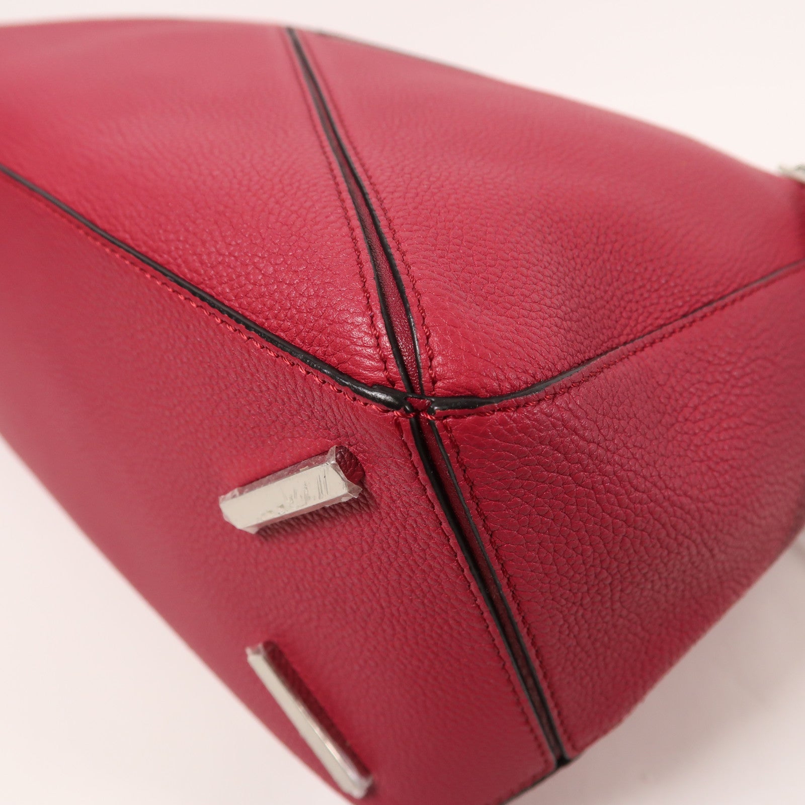 LOEWE 牛皮皮革Puzzle Large銀扣手挽肩背兩用袋