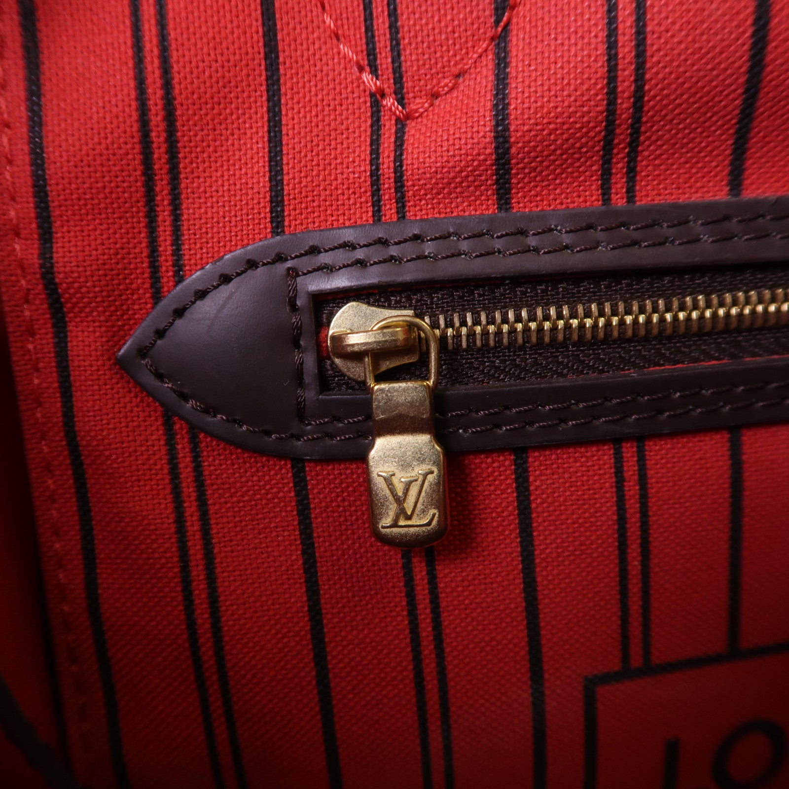 LOUIS VUITTON Damier Neverfull MM金扣肩背袋/手挽袋