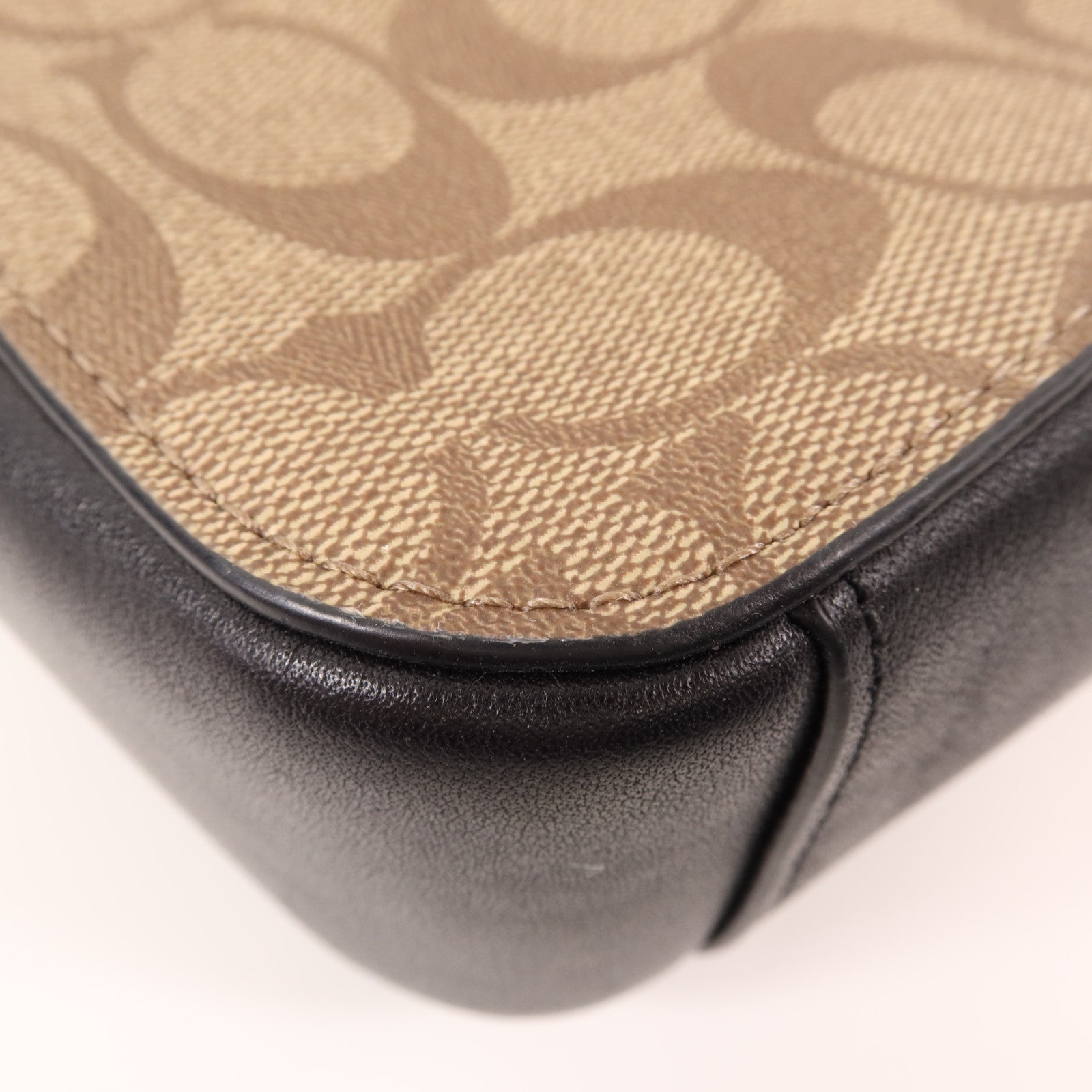 COACH 塗層帆布/皮革2 Way Shoulder金扣手挽肩背兩用袋