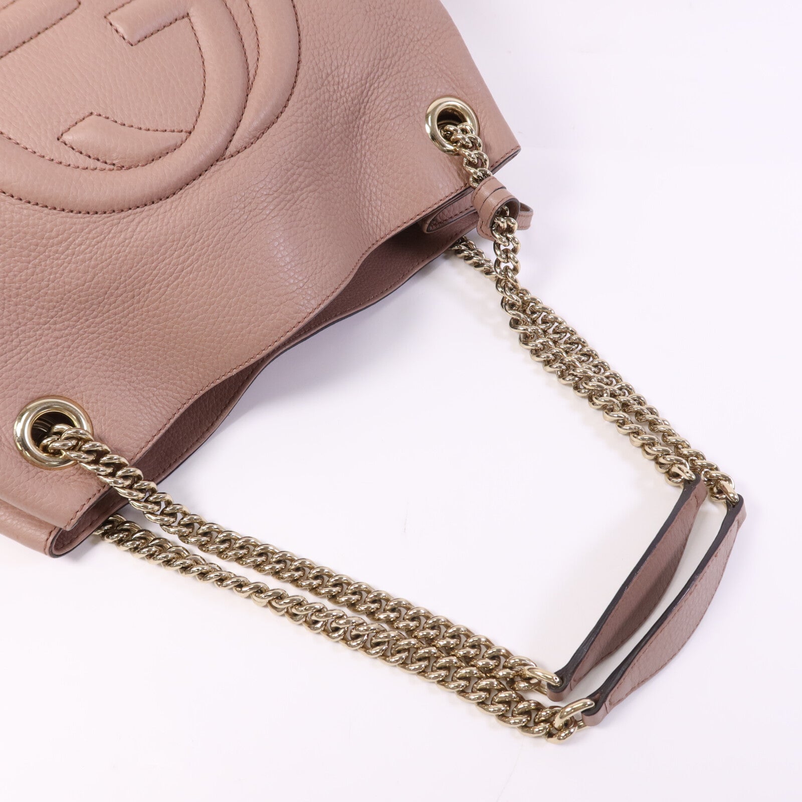 GUCCI 牛皮皮革Shoulder Bag金扣鏈帶肩背袋