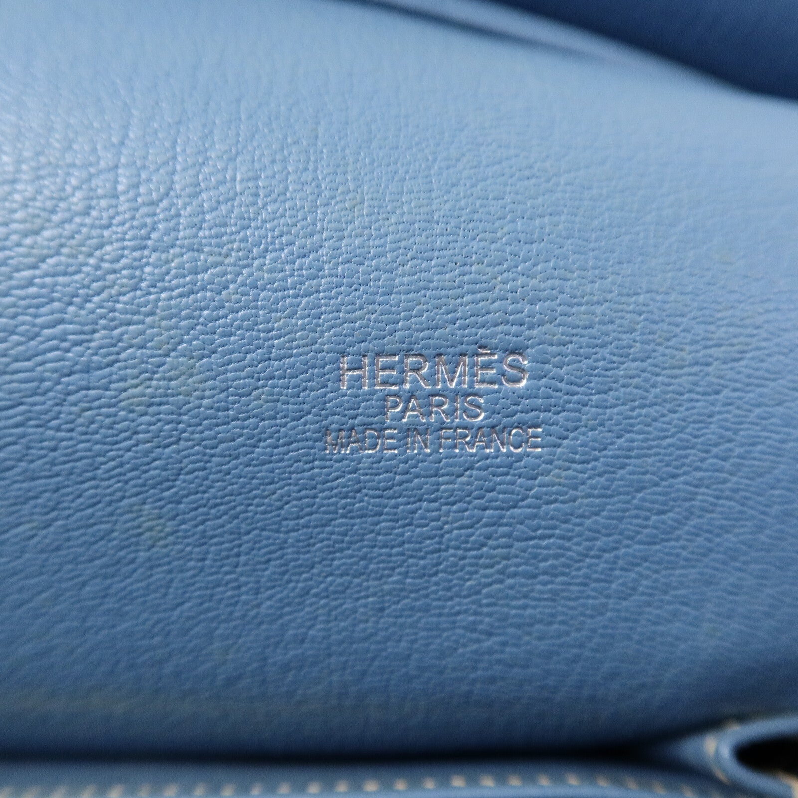 HERMES Clemence皮革Jypsiere 34肩背袋Bleu Jean