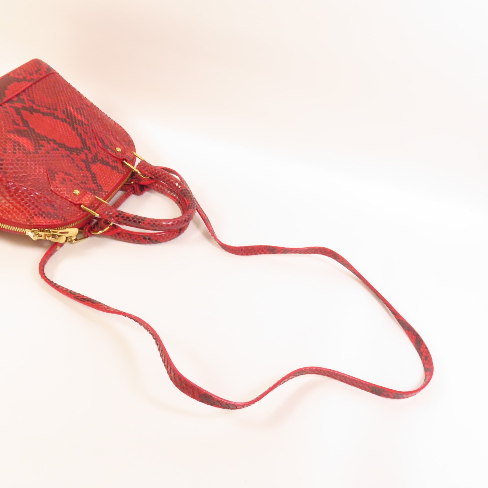 LOUIS VUITTON 蛇皮皮革Alma BB金扣手挽肩背兩用袋