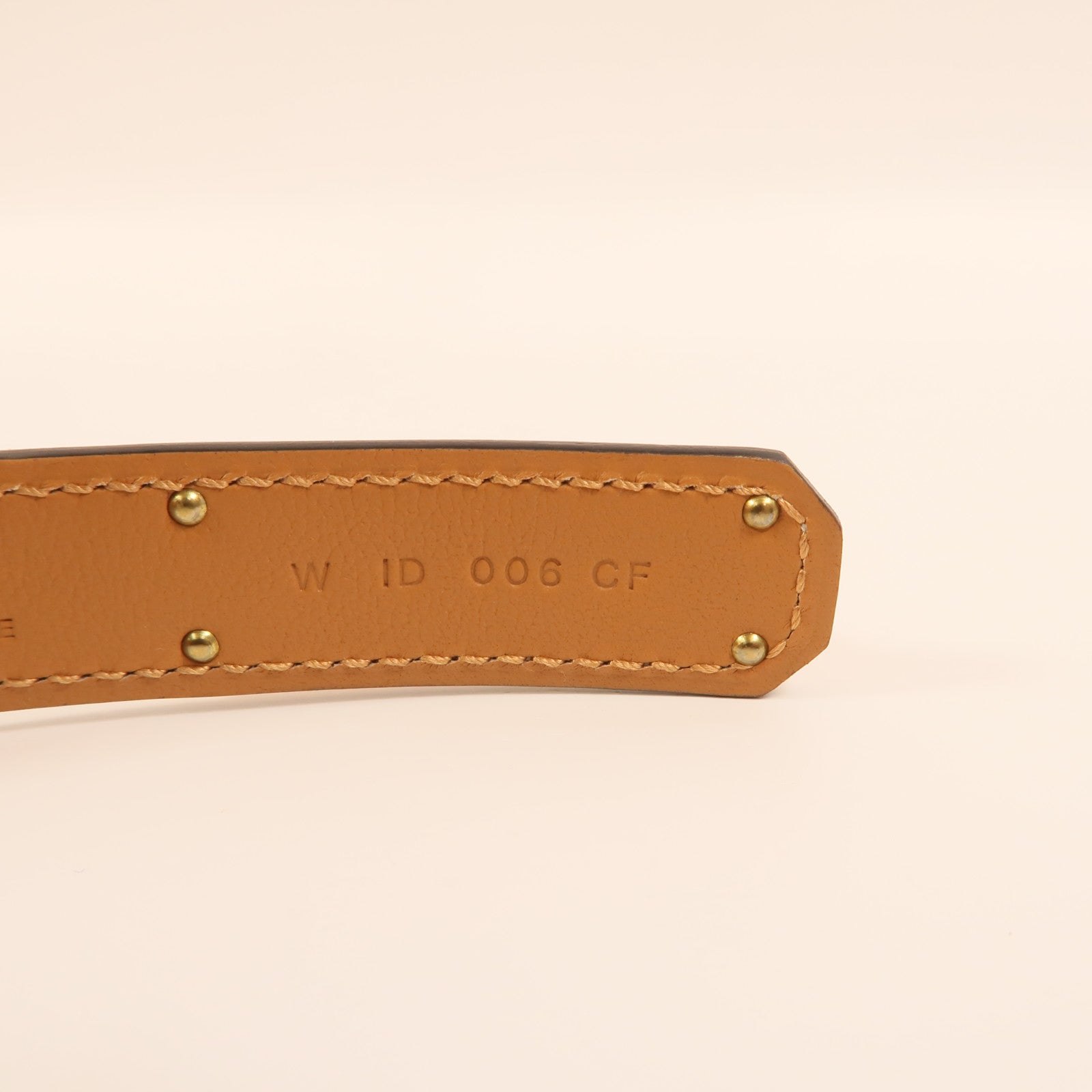HERMES Epsom皮革Kelly 18 Belt金扣皮帶Gold
