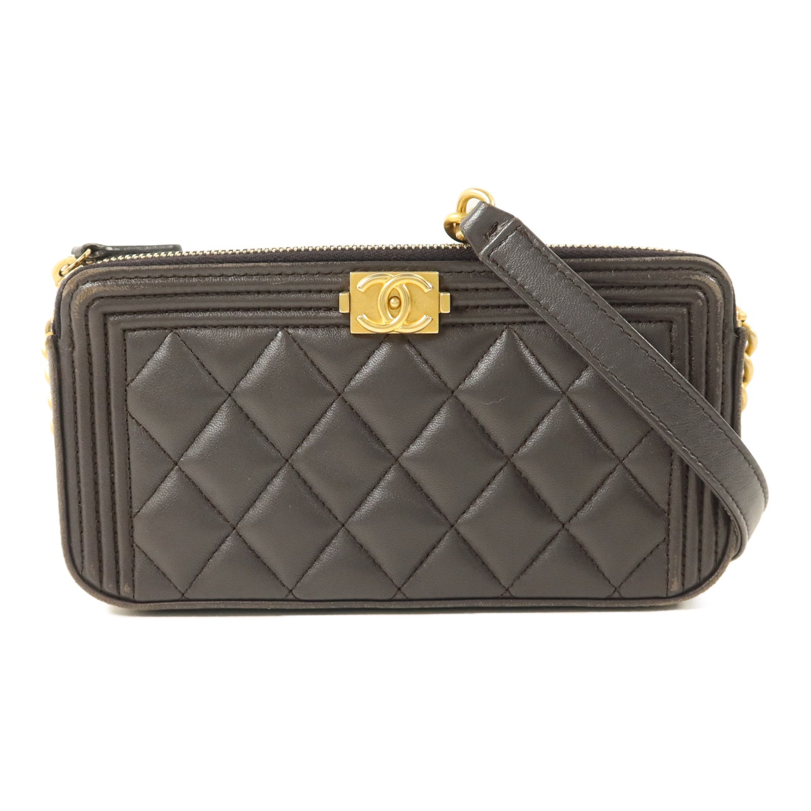 CHANEL 羊皮皮革Chain Shoulder Bag鏈帶肩背袋