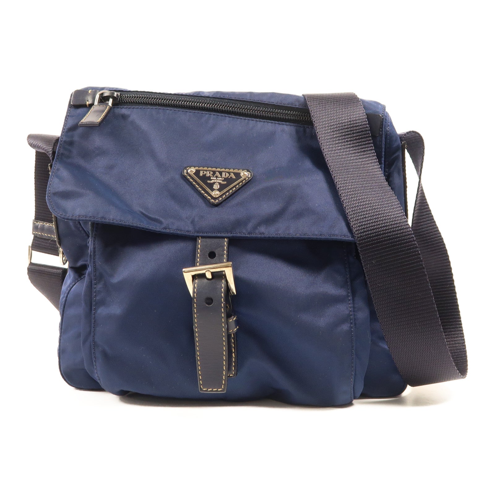 PRADA 尼龍Shoulder Bag銀扣肩背袋