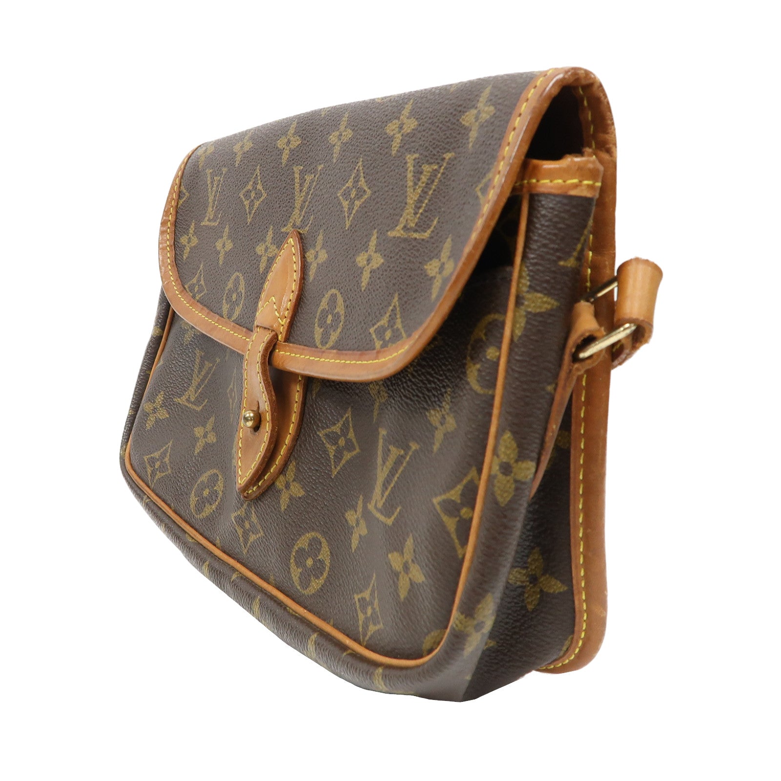 LOUIS VUITTON Monogram Gibeciere金扣肩背袋啡色