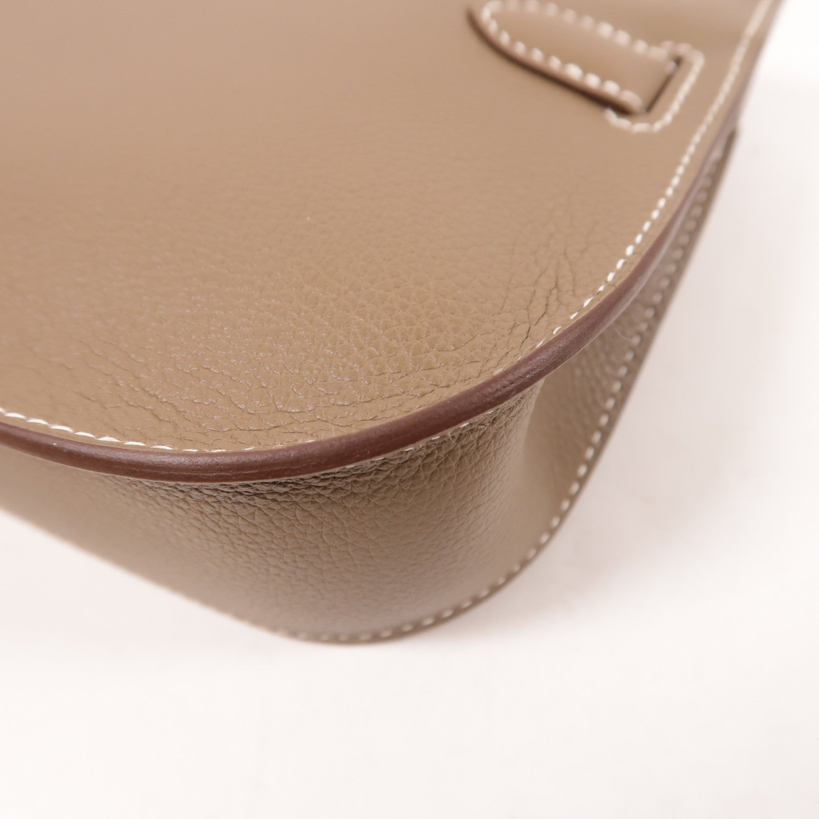 HERMES 【激減優惠】Evercolor皮革Mini Jypsiere銀扣肩背袋Etoupe