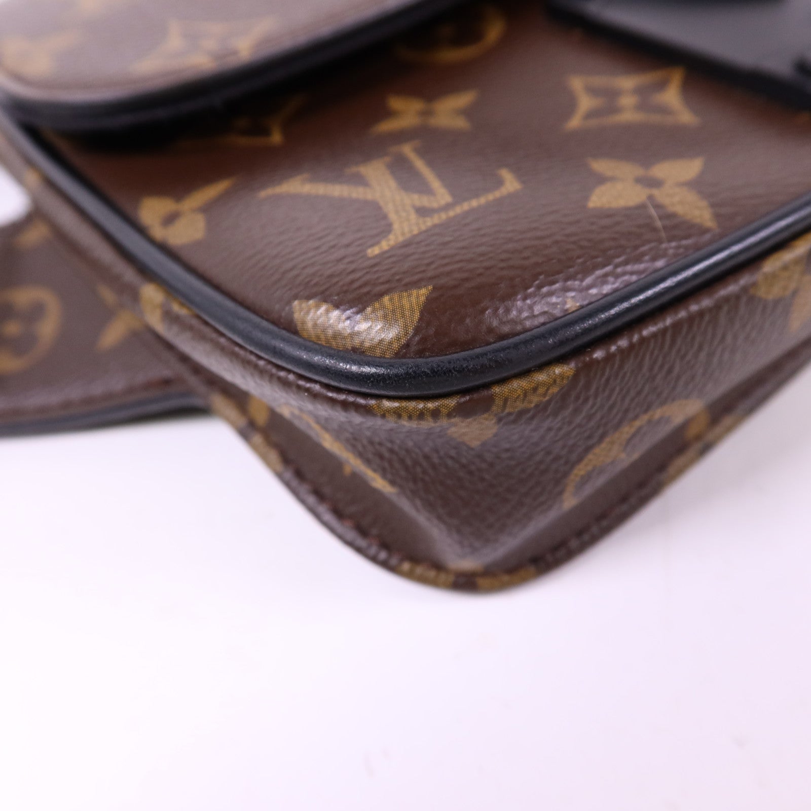 LOUIS VUITTON Monogram Macassar S Lock Sling Bag肩背袋