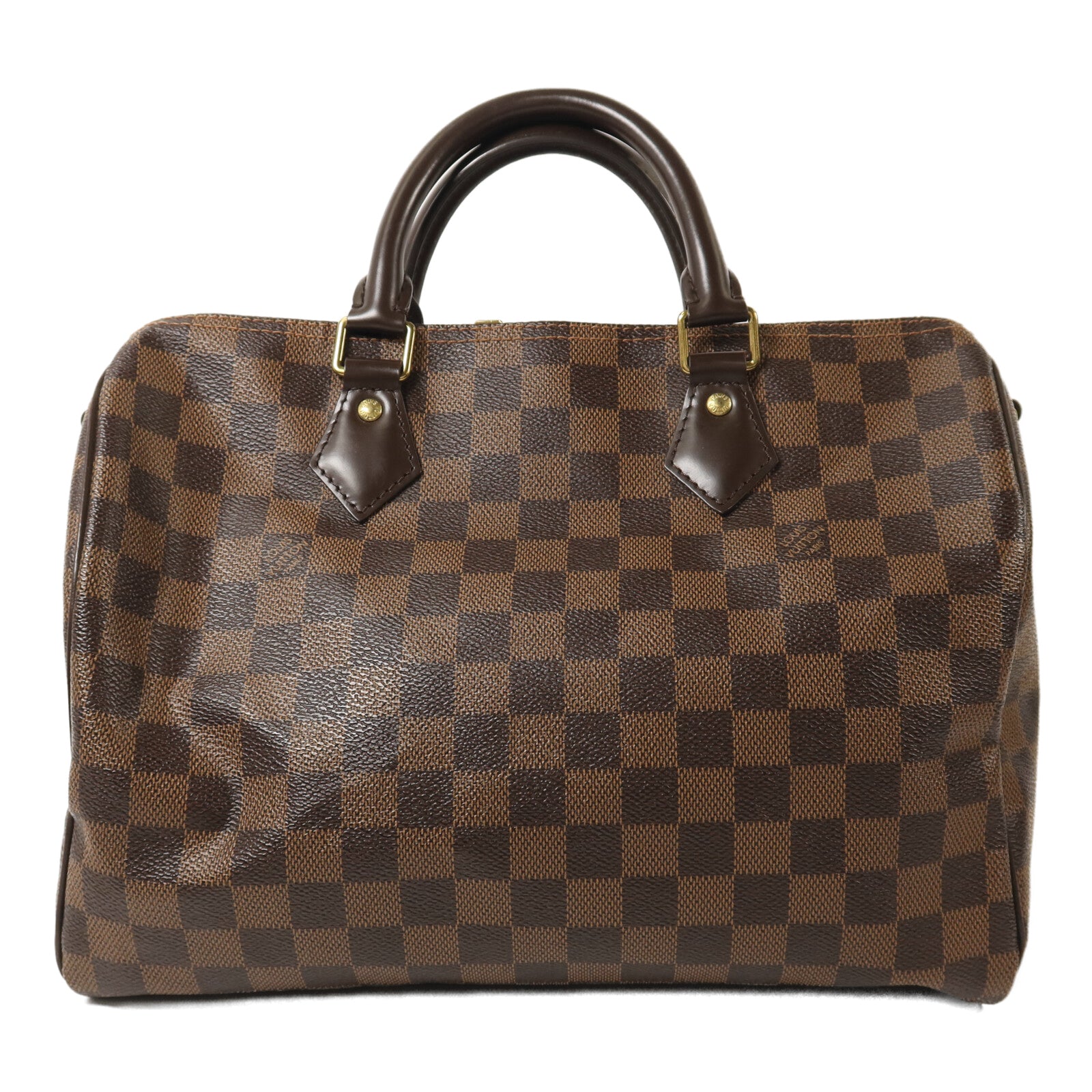 LOUIS VUITTON Damier Speedy Bandouliere 30金扣手挽肩背兩用袋