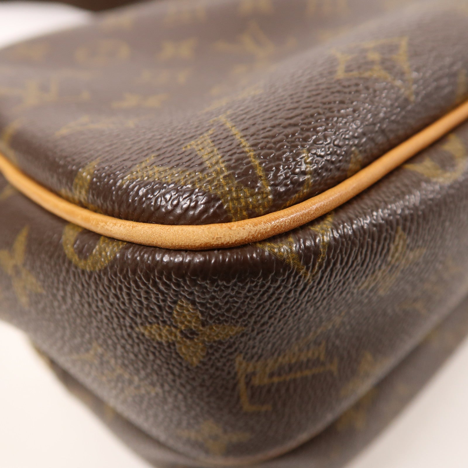 LOUIS VUITTON Monogram Reporter PM金扣肩背袋棕色
