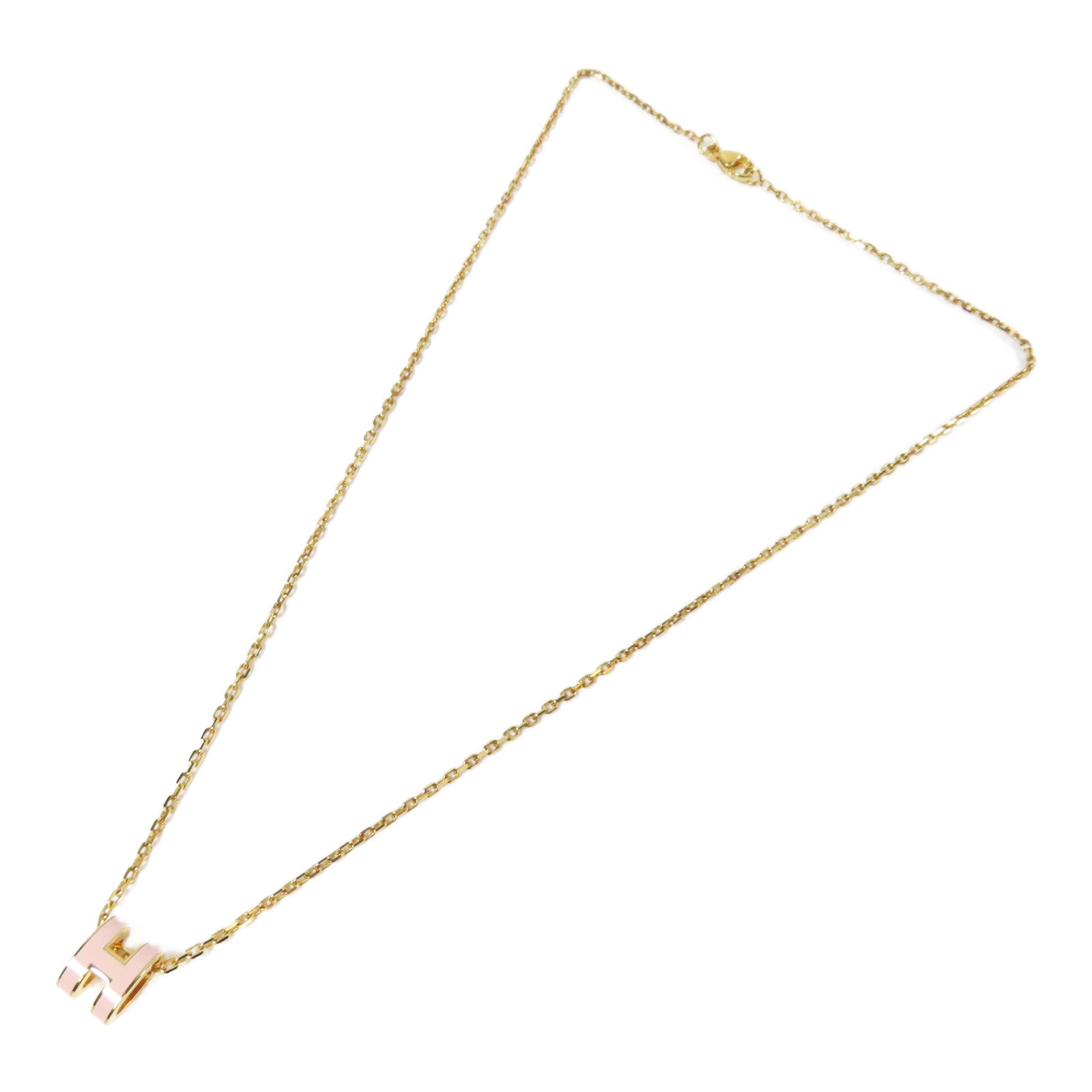 HERMES 金屬Pop H Necklace項鍊粉紅色/金色