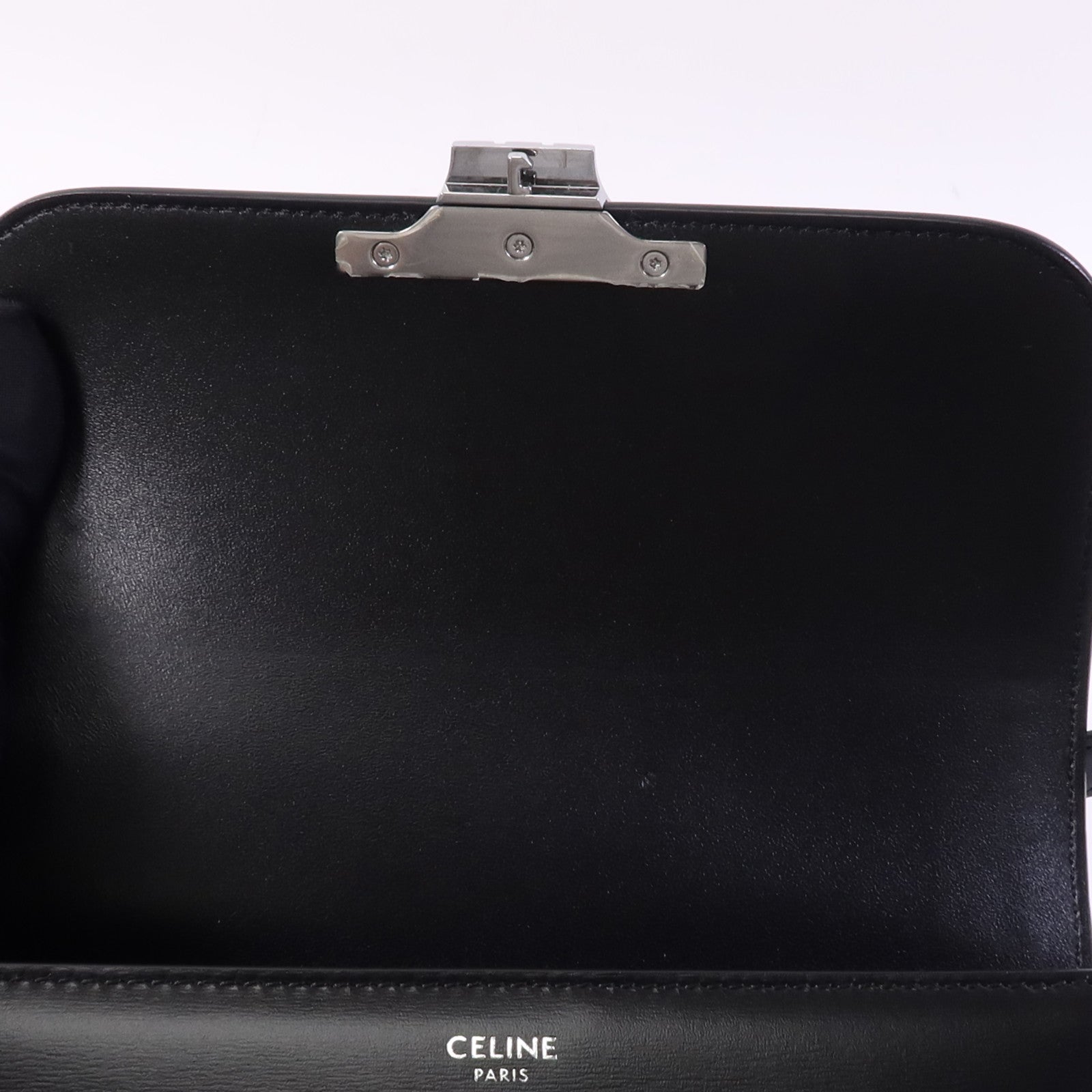 CELINE 牛皮皮革Teen Troimphe銀扣肩背袋