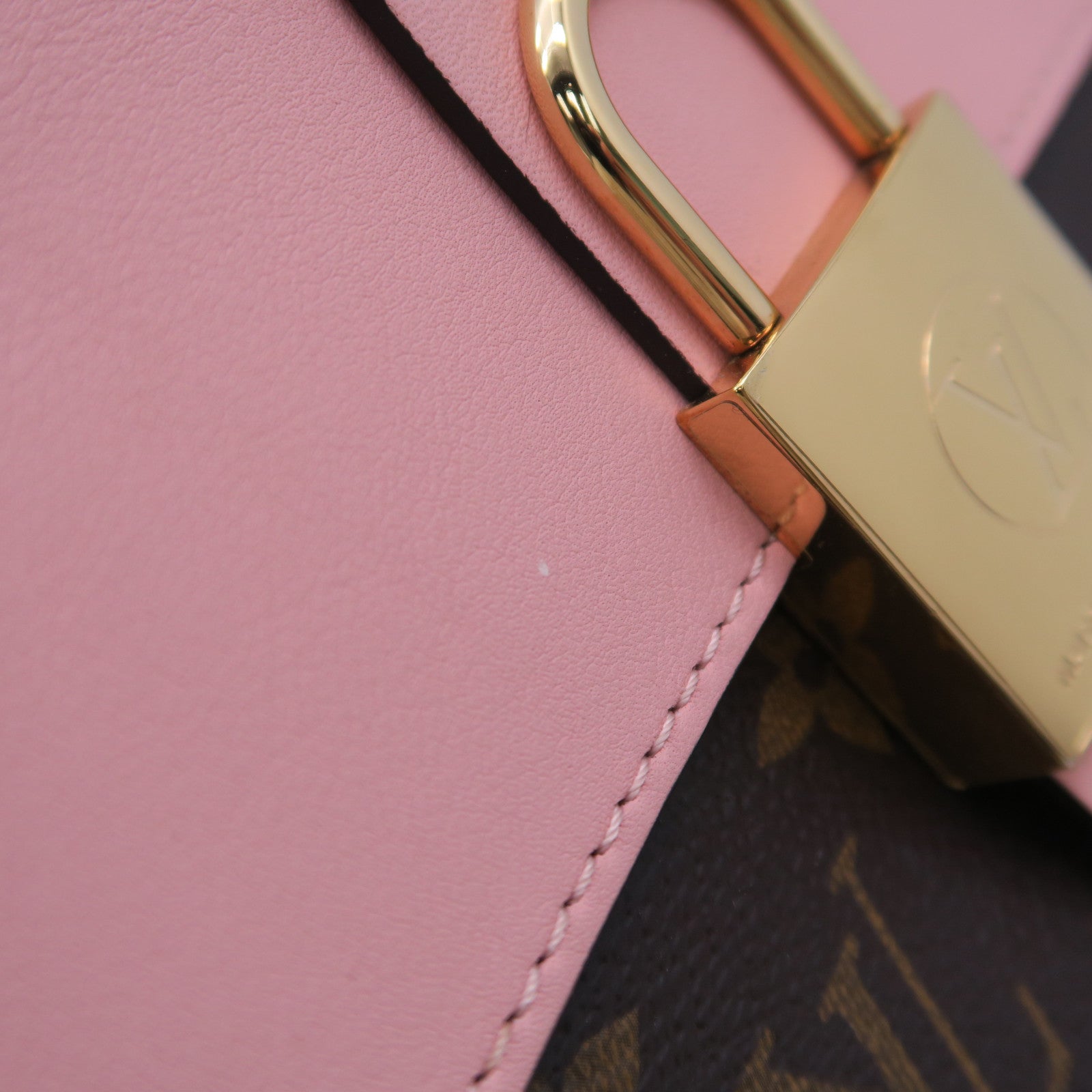 LOUIS VUITTON Monogram Locky BB金扣手挽肩背兩用袋粉紅色/啡色